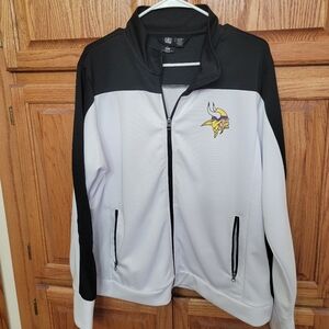 Women's XL Bllack and White VIKINGS Jacket NWOT